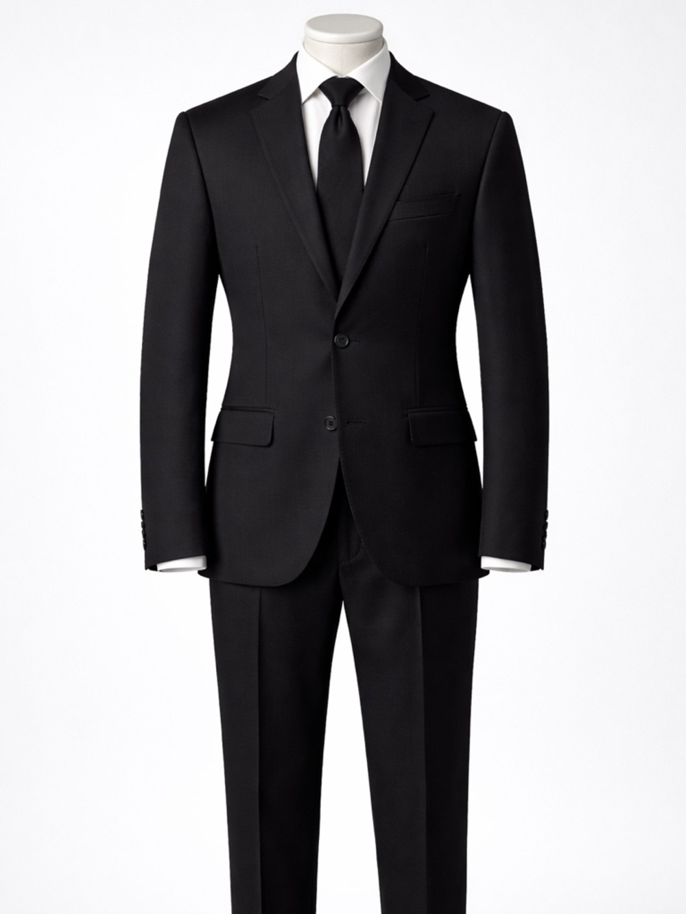 Club Monaco Black Wool Suit 40R/32 Slim Fit 2-Piece Classic - Picture 8 of 8